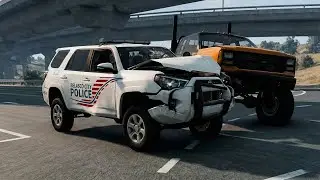 Police Cars vs Red Light Runners | BeamNG.Drive