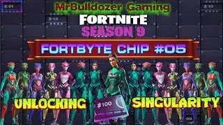 Fortbyte Chip #5 Using Laid Back Shuffle Emote in a dance club & UNLOCKING all 5 Singularity Outfits