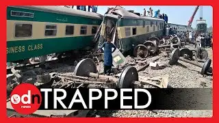 Pakistan Train COLLISION Leaves Dead and Injured Trapped in Mangled Wreckage