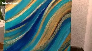 Beautiful abstract glitter painting using 4 colors 🎨|Arte brigade|abstract art |painting ideas
