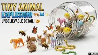What&rsquo;s Inside the Jar? Hyper-Real Mini Animals Revealed #asmr #oddlysatisfying