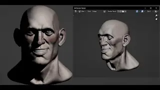 Sculpting Judge Holden from concepts in Blender