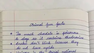 Animal Fun Facts | Cursive writing practice for beginners 