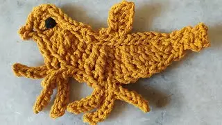 How to crochet bird applique using macram&eacute; thread