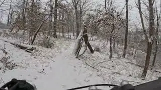 Chimney Rock Snow Fatbiking: Orange Guard Rail Trail Climb to Top