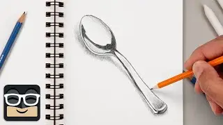 Как нарисовать реалистичную ложку | Пошаговый урок по рисованию эскиза