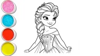 How to draw Elsa frozen|Drawing and colouring Elsa frozen|Cute elsa frozen drawing 