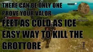 The Witcher 3 , Prove Your Valor , Feet As Cold As Ice , Easy Way To Kill The Grottore .