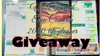 Walk through life planner 2020 - ideas layouts only using EC stickers Giveaway video 2