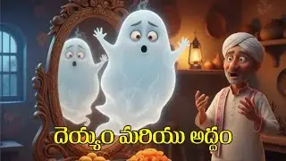 The Lazy Ghost and the Mirror  I Kids Telugu Stories I Junnu Little Stories