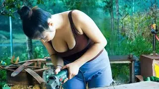 Girl forges Damascus steel knives from scrap steel cables