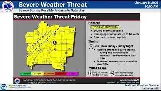 NWS Jackson Weekly Weather Briefing:  January 8, 2026