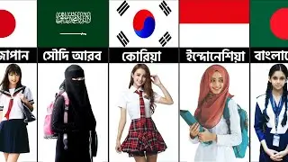 ভিন্ন দেশী মেয়েদের আজব স্কুল পোশাক। School Girls Uniform @pinikpi