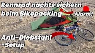 Rennrad nachts sichern beim Bikepacking – mein Anti Diebstahl Setup am Zelt