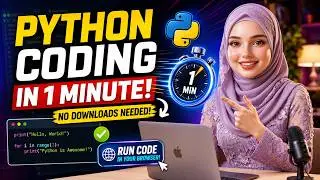 Python Coding in 1 Minute! 🐍 (No Downloads Needed!)|| How to Code Python on Laptop for beginners