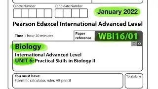 Pearson Edexcel International, курс биологии уровня A, 6 января 2022 г.