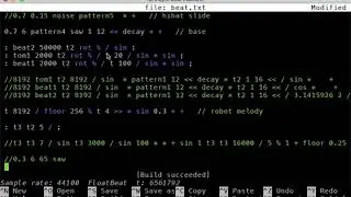 Bytebeat and floatbeat coding in Forth