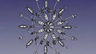 Animation inspired on Anthony Howe kinetic sculptures
