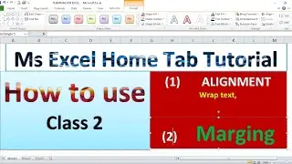 MS Excel Home Tab Tutorial| How to use Alignment in Ms Excel| How to cell Margin in MS Excel||