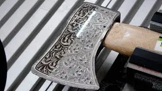 Texas Scroll Hatchet Laser Engraving by Fragout Design Studios | @harborfreight