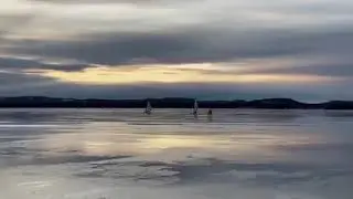 DN iceboat World Championship 2020 second race crash S-81 and R-166