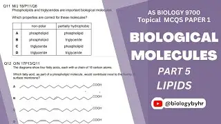 Biological Molecules | Topical MCQs Paper 1 | Part 5 | AS BIOLOGY | 9700 | @biologybyhr  ​