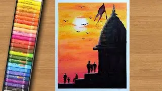 How to Draw Varanasi Temple 🚩|| Easy Oil Pastel Drawing #art #drawing # oilpasteldrawing