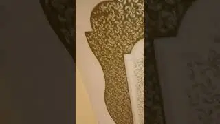 Easy wall paint design with roller| #shorts