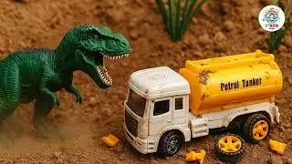 Dinosaur vs Tanker! Epic Underwater Rescue with Crane & Excavator