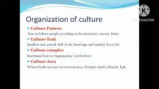Culture(Saqafaat) types and Organization of culture in Urdu/Hindi