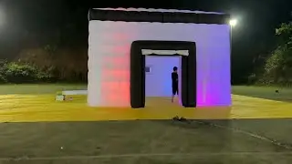 White inflatable party tent with LED light #bouncycastle #bouncehouse