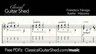 Tarrega: Sueno Mazurka - Free Classical Guitar Sheet Music