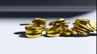 Low poly gold coins animation
