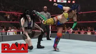 WWE 2K19 RAW Paige & Asuka vs Nia Jax & Emma | Mickie James attacks Maria Kanellis: February 4, 2019