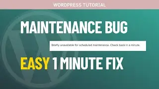 How to fix Wordpress Website Stuck in Maintenance Mode | Wordpress fix