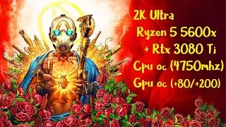 Borderlands 3 2K Ultra Ryzen 5 5600x oc + Rtx 3080Ti oc Benchmark