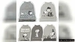Snoopy Drawstring Bag Plush Pouch Travel Cosmetics Toiletries Jewelry Storage Bags Cartoon Children