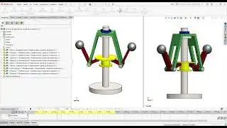 Multibody dynamics of a Hartnell governor through SolidWorks Motion