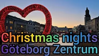 Christmas Night Walk in Göteborg, Sweden 🇸🇪🎄 | Winter City Walk
