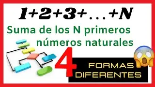 😱▶▶4 FORMAS DE DIAGRAMA DE FLUJO ▶ PARA  CALCULAR LA SUMA DE LOS N PRIMEROS NÚMEROS NATURALES 😱