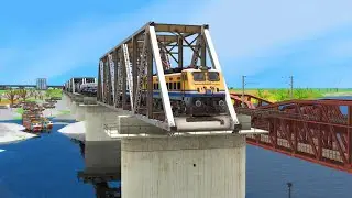 Trains vs Broken Bridge | Train Crash on Bridge &ndash; Train Simulator Indian Railways