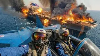 Russian Sukhoi Su-34 pilot attacks and sinks US aircraft carrier in the Black Sea