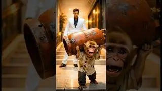 This Tiny Monkey Carrying a Gas Tank Will Melt Your Heart 🐒💔&rdquo;#usa #viral