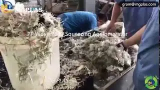 plastic squeezing agglomerator machine for PP woven bags