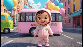 New Year Bus Ride Nursery Song | Happy Bus Animation | Kids Vehicle Cartoon