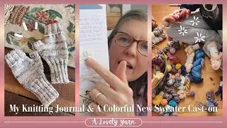 A Cozy Crafty Vlog ✨ Knitting Journal Tour & a Spontaneous Colorful Sweater Cast-On