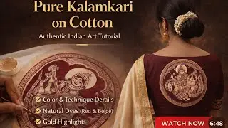 Kalamkari for beginners step by step #kalamkari #easyart #learnart #fabricpainting #arttutorial 