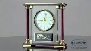 Rosewood Pillar Clock BC956 with Free Engravings