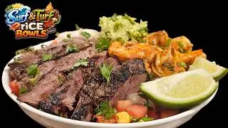 Сочная рисовая миска «Морское и мясное» 🥩🍤 Креветки в масле, стейк и вкус юго-западной кухни
