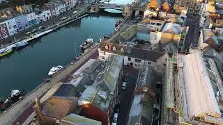 Early cold January morning over Weymouth Harbour  DJI Mini 3 Drone